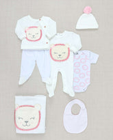 Set Primer Día León Calado Blanco